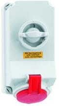 Bals CEE Wandsteckdose, 5x16A, 400V, IP44, abschaltbar, verriegelt, rot (16039)