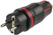 PCE Schutzkontaktstecker, Serie TopTaurus2, 2SL, IP54, Kunststoff, schwarz/rot (05721-sr)