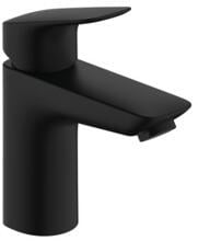 hansgrohe Logis Einhebel-Waschtischarmatur 100 mit Push-Open Ablaufgarnitur, Messing, 5 l/min, Mattschwarz (71107670)