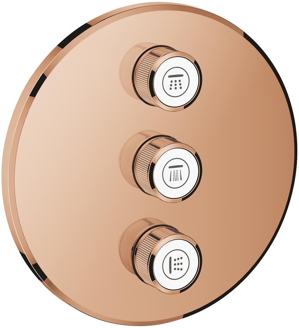 GROHE Grohtherm Smartcontrol 3-fach Unterputzventil, rund, warm sunset (29122DA0)