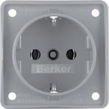 Berker 941852506 Steckdose SCHUKO, mit Schraubklemmen, Integro Modul-Einsätze, grau matt
