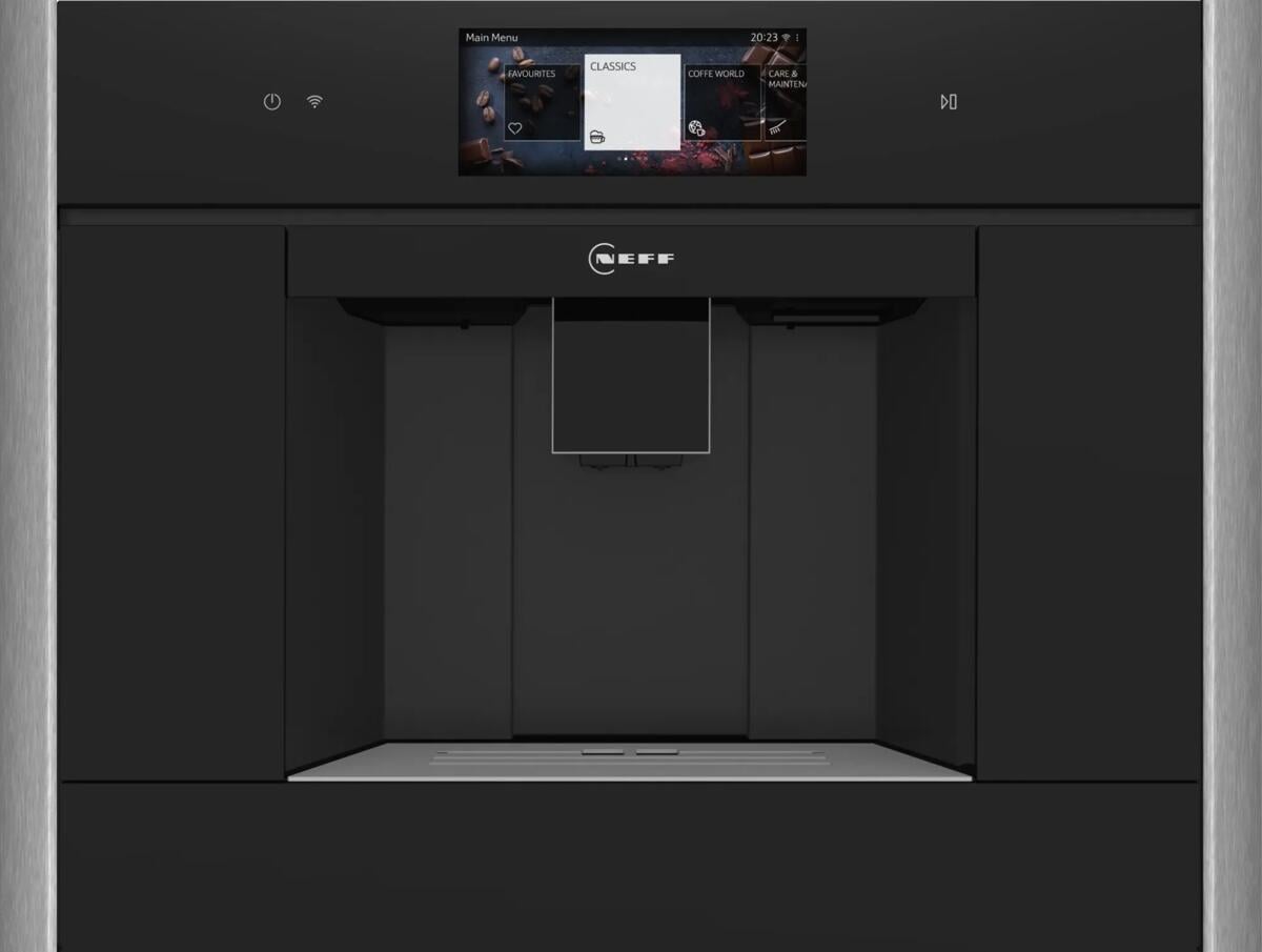 Neff CL4TT11N0 N90 Einbau Kaffeemaschine, Aroma double shot, Wassertank, TFT Display, HomeConnect, Tassenbeleuchtung, Edelstahl/Schwarz