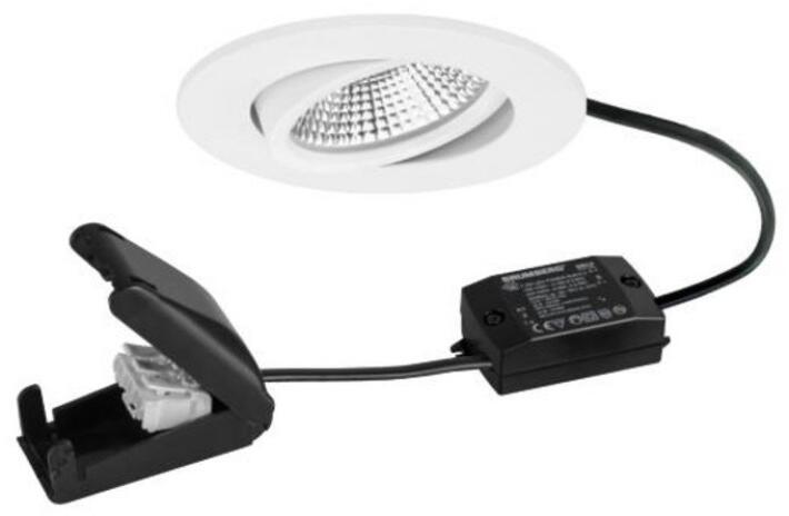 Brumberg BB23 LED-Einbaustrahler, 230 V AC, 50 Hz, 7 W, 36°, 3.000 K, rund, schwenkbar, weiß (38484173AB)