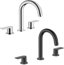 hansgrohe Vernis Shape 3-Loch Waschtischarmatur mit Zugstangen-Ablaufgarnitur, Messing, 5 l/min