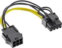 InLine Stromadapter intern, 6pol zu 8pol für PCIe (PCI-Express) Grafikkarten (26626)