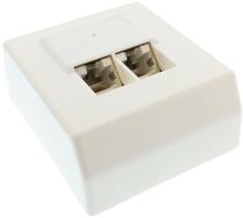 InLine Cat.5e Anschlussdose, AP 2x RJ45 Buchse, RAL 9010, weiß (74202)