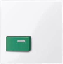 Zentralplatte für Abstelltaster, grün, aktivweiß glänzend, Merten 451525