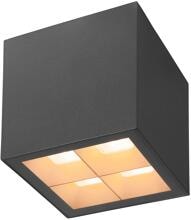 SLV S-CUBE Deckenaufbauleuchte, IP65, 2700/3000K, PHASE dimmbar, anthrazit (1007461)