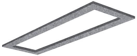 Brumberg Akustikpaneel mit Leuchtenausschnitt 1.477 x 277 mm, Paneel 1.670 x 470 mm, inkl. Abhängungen, Oberfläche glatt, grau (85320442)