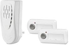 Elektrobock BBZ52 Drathlose Klingel für Batterien -2xSender - 2x1,5 AA, Reichweite 30m, Weiß