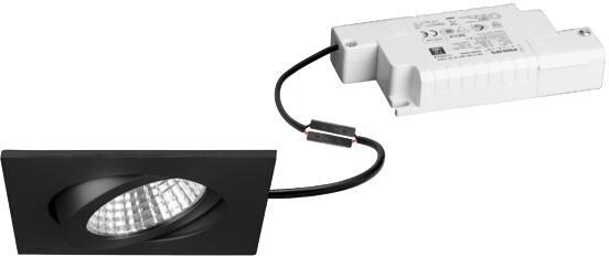 Brumberg DAMITA-S LED-Einbaustrahler Phasenabschnitt dimmbar, 6W, 3000K, eckig, schwenkbar, schwarz (39355083)