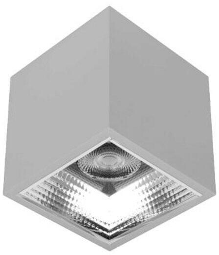 Brumberg APOLLO MIDI LED-Anbaudownlight, 3000 K, 1869 lm, 14,5 W, 55°, Reflektor silber/facettiert, schaltbar, quadratisch, silber (43643163)
