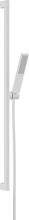 hansgrohe Pulsify E Duschset 100 1 Strahlart wassersparend mit Duschstange 90 cm, Messing, 8 l/min, 100 x 25 mm, Mattweiß (24380700)