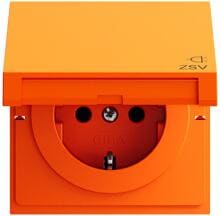 Gira SCHUKO-Steckd. KD ZSV Flächenschalter Orange (4454709)